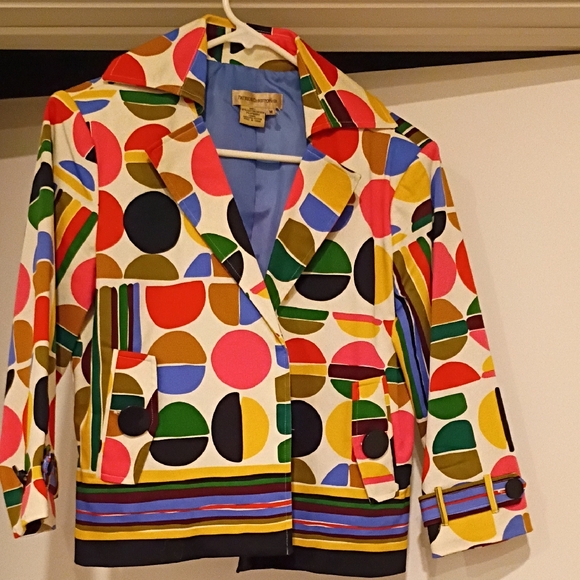 Patrick Christopher Jackets & Blazers - Colorful Geometric Pattern Blazer - Multicolor Pit-Pit 19",Shldr-Hem 21"